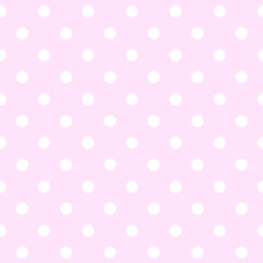 Polka Dot pattern, seamless texture pink and white pattern