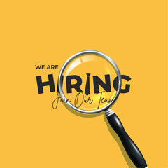 We are hiring job candidate post and flyer template. Join our team and hiring concept. Open vacancy and hiring creative ads and poster vector illustration