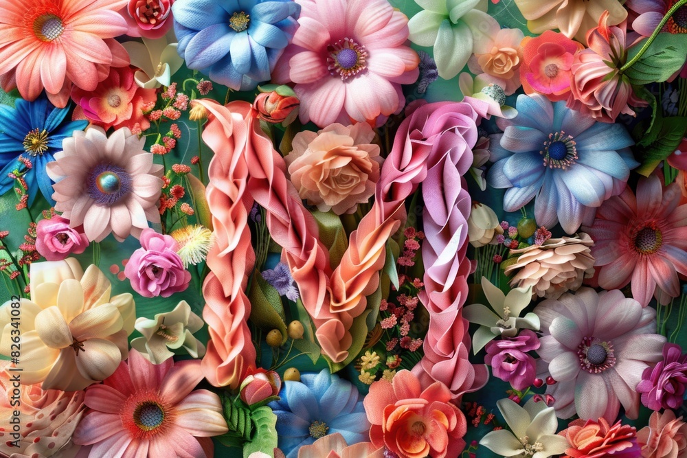 Poster a bunch of flowers next to each other, perfect for various design projects