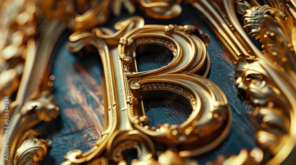 Poster detailed close up of a clock with elegant gold decorations. perfect for time management concepts