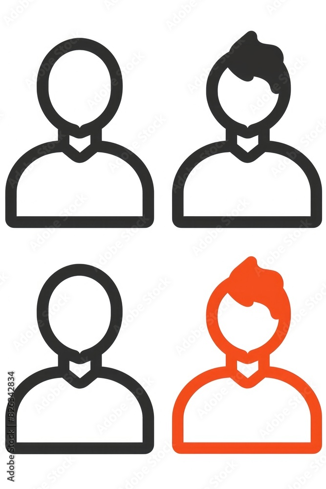 Poster Various avatars representing different people. Suitable for social media or virtual communication concepts