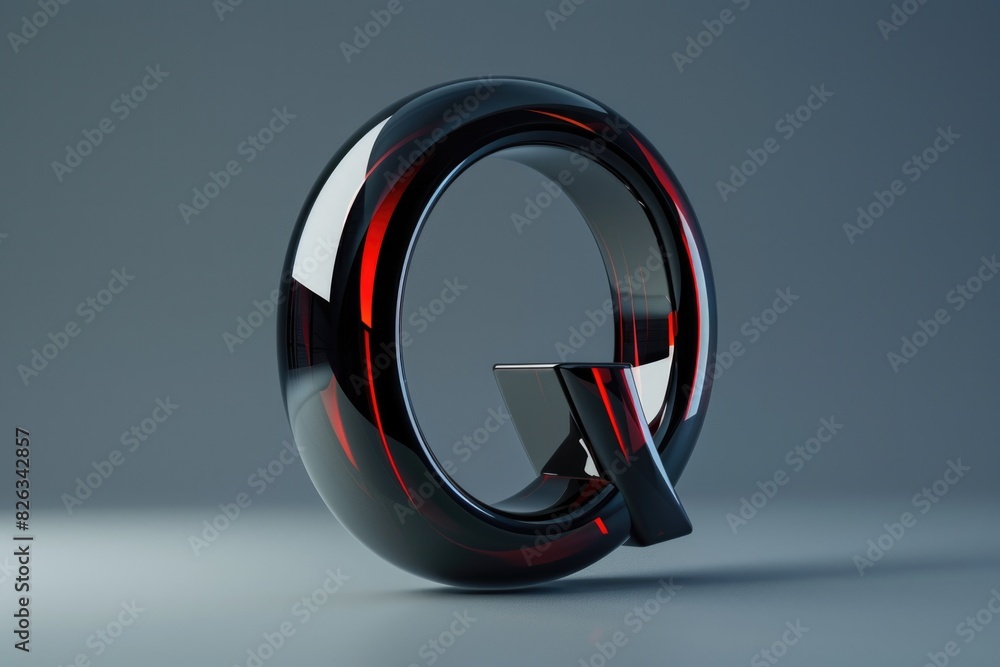 Aufkleber A black and red object placed on a table. Suitable for various concepts