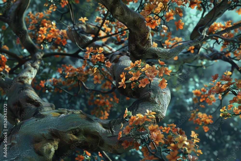 Poster group of monkeys perched on a tree branch. suitable for nature and wildlife themes