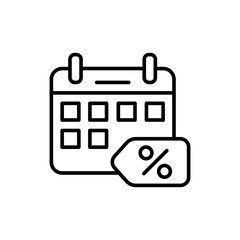 Event sale outline icons, minimalist vector illustration ,simple transparent graphic element .Isolated on white background