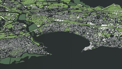 3D illustration of city and urban in Mumbai India