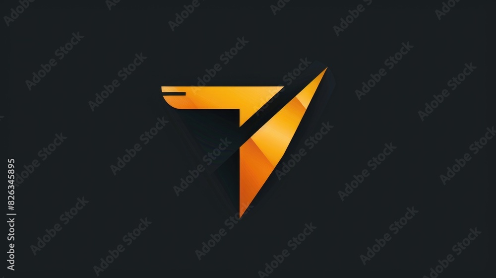 Poster simple black and orange logo with the letter t. suitable for branding and design projects