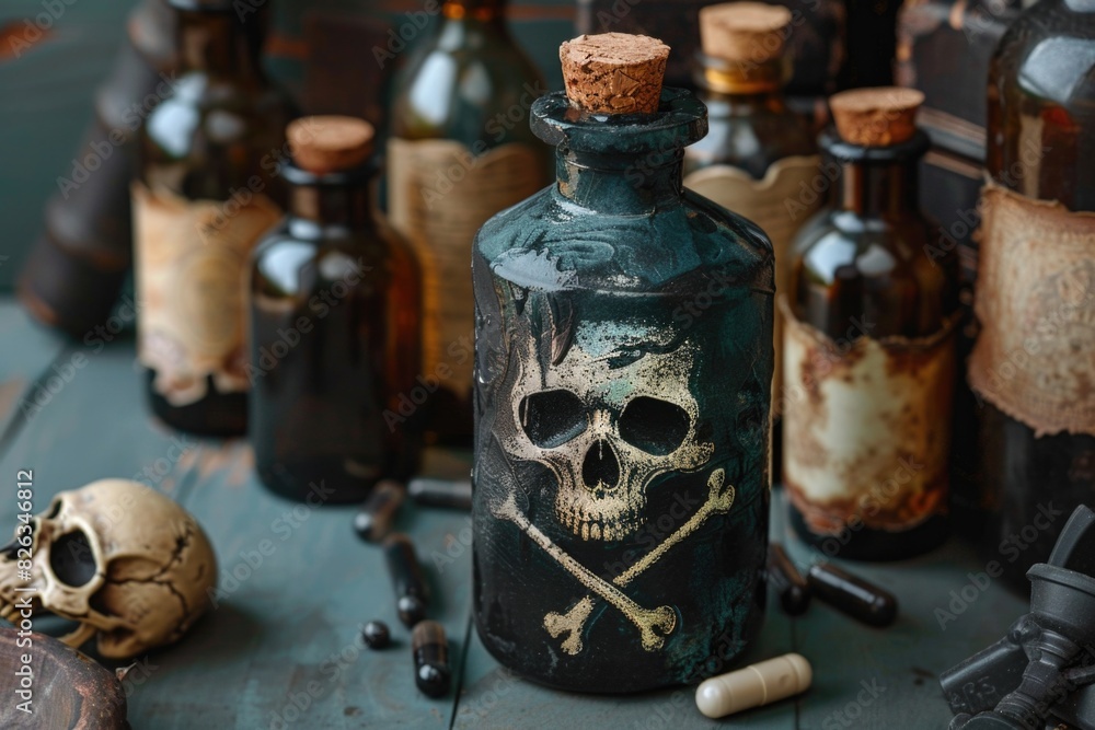 Aufkleber a bottle with a skull and crossbones symbol. perfect for warning or danger concepts