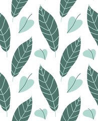 Leaves in pastel colors. Seamless vector pattern.Wrapping and textile design.