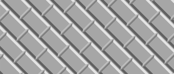 Grey brick wall pattern for kitchen and bathroom. Modern backdrop. Grey cover vector background.