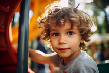 Cute children in playground playroom territory having fun playful childish mood made by Generative AI