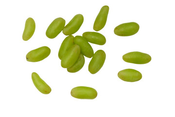 Fresh green grapes on color isolated on a transparent background