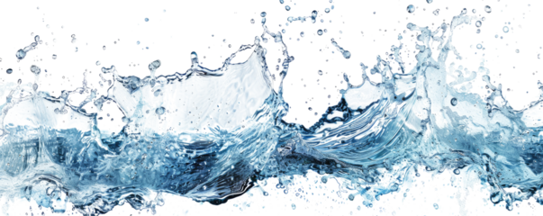 water wave splashing isolated on white or transparent png