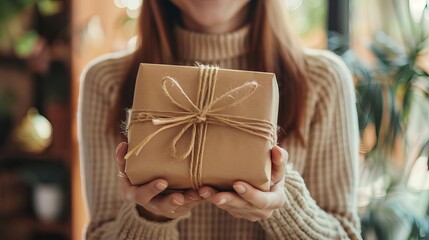 Happy customer receiving a package from an online purchase, showcasing efficient delivery and satisfaction, bright and dynamic