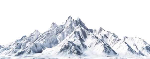 snow mountains landscape isolated on white or transparent png