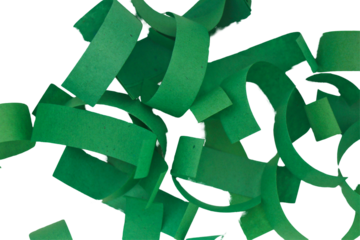 Green ribbon over isolated on a transparent background design element