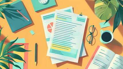 Report documents research vector image,Accounting concept background flat style vector image