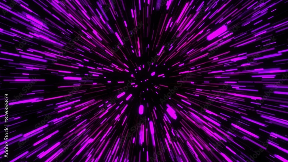Poster hyper jump, speed of light. computer generated 3d render