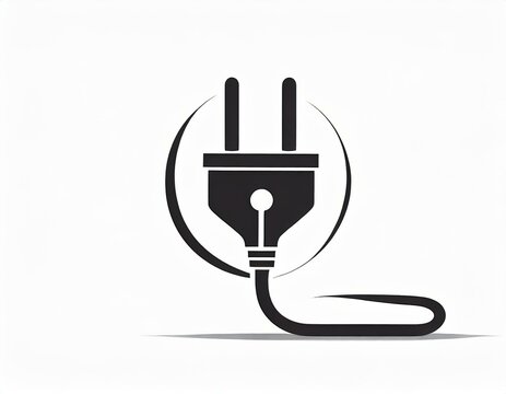 electrical plug for socket, vector picture on a white background, logo