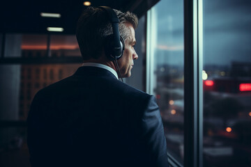 Creative AI generated picture vintage spy movie style secret agent person at work