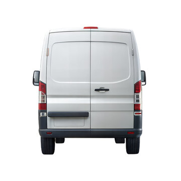 back view van car isolated on white background