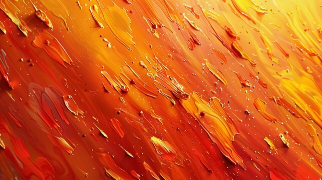 Dynamic paint texture with vibrant splashes of orange and yellow, creating a lively and warm effect