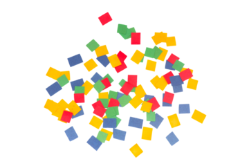 Multi-colored confetti from pape isolated on a transparent background
