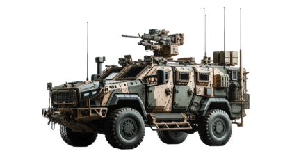 Reconnaissance vehicle isolated on a white background. military vehicle equipment