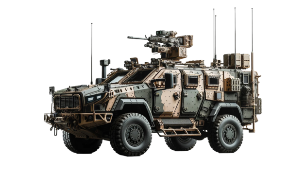 Reconnaissance vehicle isolated on a white background. military vehicle equipment