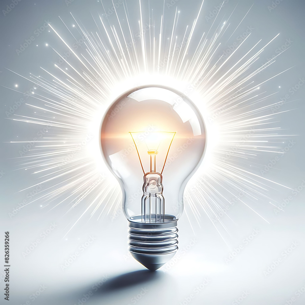 Poster light bulb in the form of a bulb. generative ai