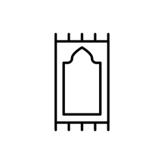 Prayer rug outline icons, minimalist vector illustration ,simple transparent graphic element .Isolated on white background