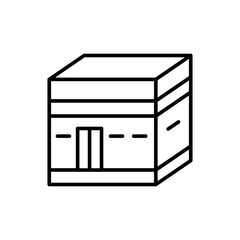 Kaaba outline icons, minimalist vector illustration ,simple transparent graphic element .Isolated on white background