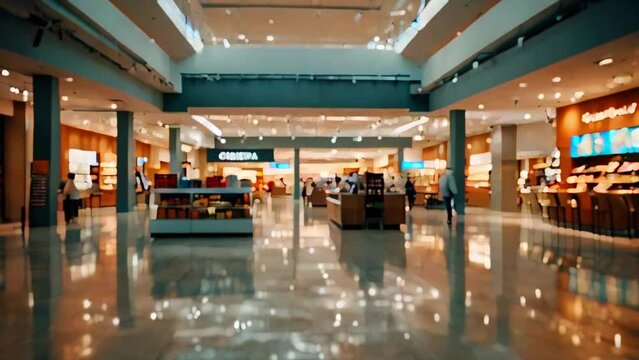 shops in a modern mall