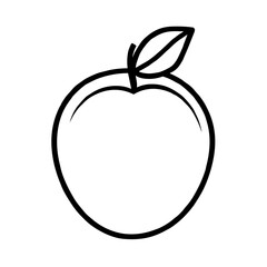 Black Outline Mango Icon, Simple Line Interface