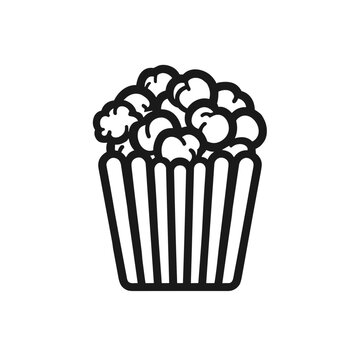 recommend clip art: Black Outline Popcorn Icon, Simple Line Interface