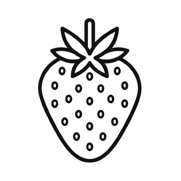 recommend clip art: Black Outline Strawberry Icon, Simple Line Interface