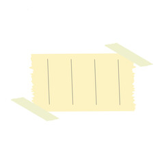 Torn yellow sticky note vector illustration set. Taped office memo paper mockup template. isolated on white background. EPS 10/AI