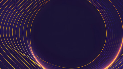 Yellow and purple lines on dark background form unfinished circle