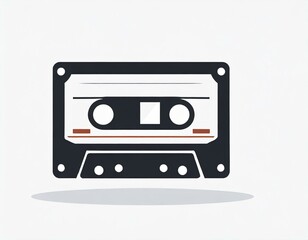 Obraz premium audio cassette music, vector picture on a white background, logo