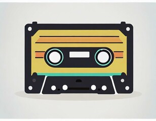 Obraz premium audio cassette music, vector picture on a white background, logo