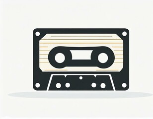 Obraz premium audio cassette music, vector picture on a white background, logo