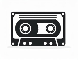 Obraz premium audio cassette music, vector picture on a white background, logo