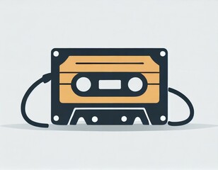 Obraz premium audio cassette music, vector picture on a white background, logo