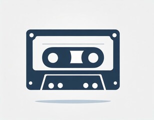 Fototapeta premium audio cassette music, vector picture on a white background, logo