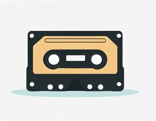 Obraz premium audio cassette music, vector picture on a white background, logo