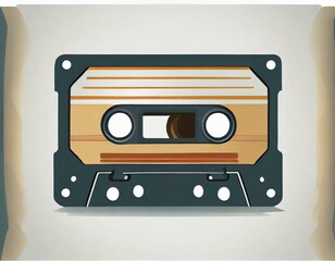 Obraz premium audio cassette music, vector picture on a white background, logo