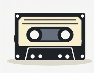 Obraz premium audio cassette music, vector picture on a white background, logo