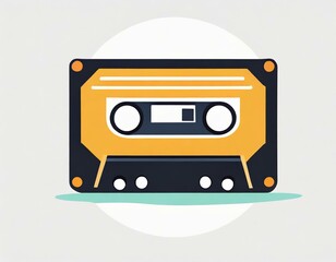 Obraz premium audio cassette music, vector picture on a white background, logo