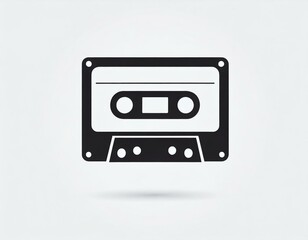 Fototapeta premium audio cassette music, vector picture on a white background, logo