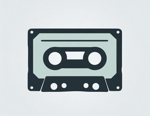 Fototapeta premium audio cassette music, vector picture on a white background, logo