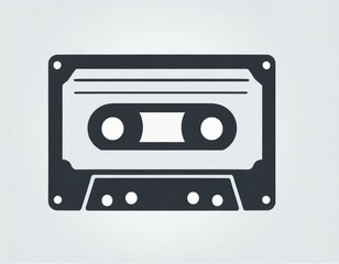 Obraz premium audio cassette music, vector picture on a white background, logo